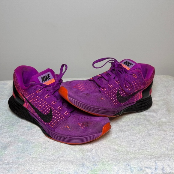 Nike lunarglide 7 Vibrant Purple and Black Running Shoes - Picture 1 of 9